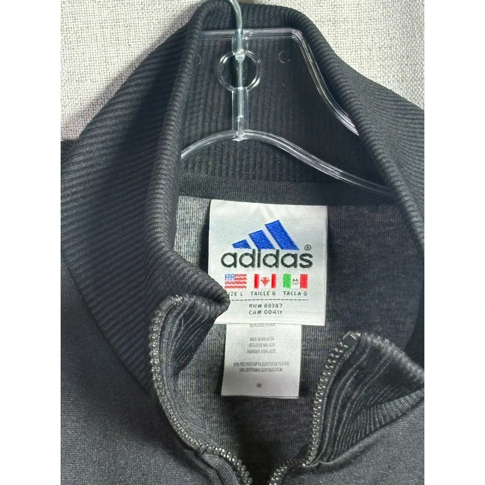 Adidas Originals Mens Trefoil Track Jacket Black White Stripes Vintage Large